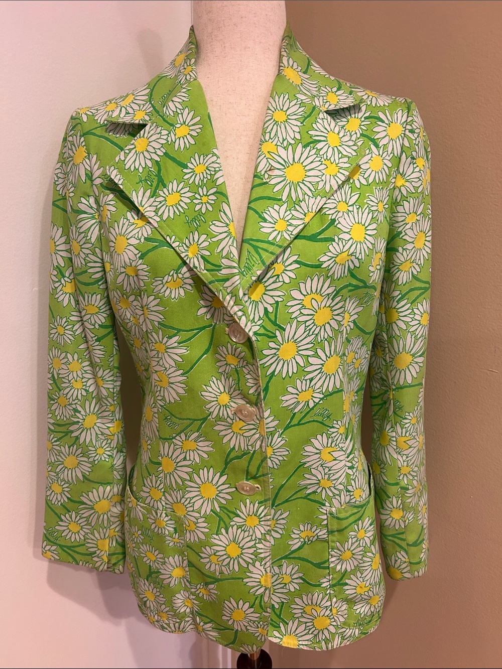 Vintage 1960’s Lilly Pulitzer Daisy Floral Blazer Jacket Sz 10 Rare